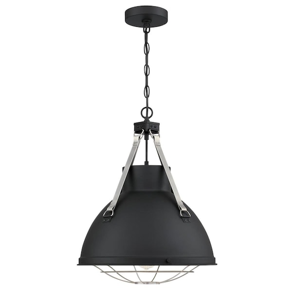 Westinghouse Pendant 60W Bartley 16.25In, Matte Black Drk Pewter Accnts Removable Cage 6116300 - main